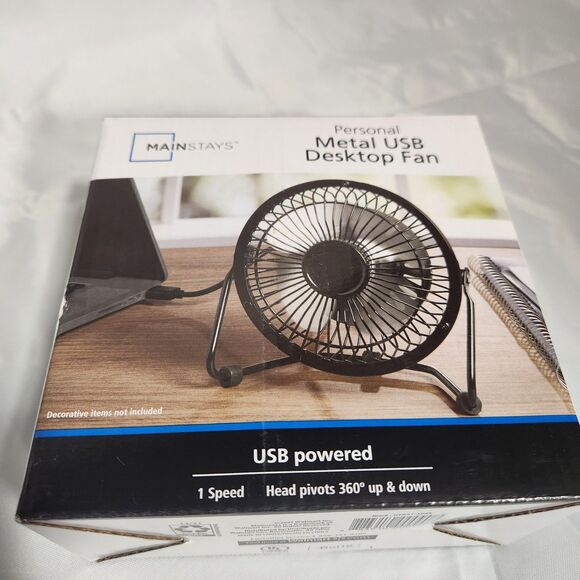Bundle of 3 USB Desktop Fans – Metal, Mainstays, New in Box - Picture 5 of 5